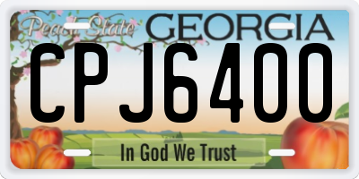 GA license plate CPJ6400