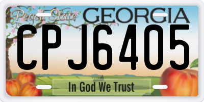 GA license plate CPJ6405