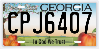 GA license plate CPJ6407