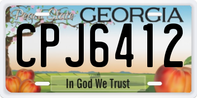 GA license plate CPJ6412