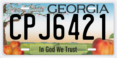 GA license plate CPJ6421