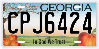 GA license plate CPJ6424