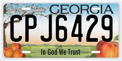GA license plate CPJ6429