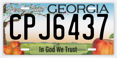 GA license plate CPJ6437