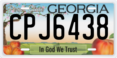 GA license plate CPJ6438