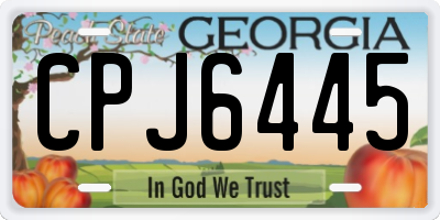 GA license plate CPJ6445