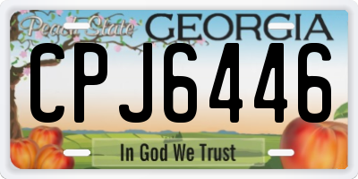 GA license plate CPJ6446