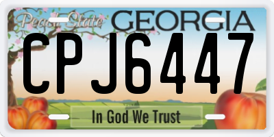 GA license plate CPJ6447