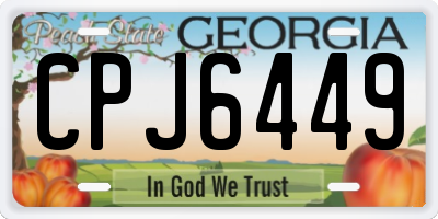 GA license plate CPJ6449