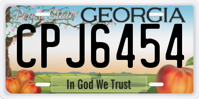 GA license plate CPJ6454