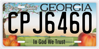 GA license plate CPJ6460