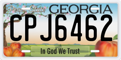 GA license plate CPJ6462