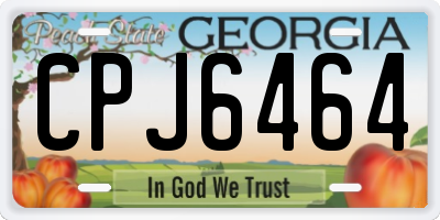GA license plate CPJ6464