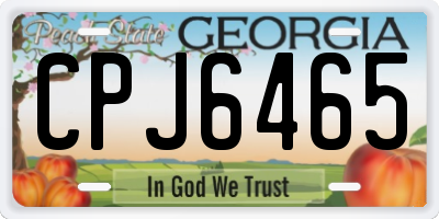 GA license plate CPJ6465