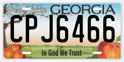 GA license plate CPJ6466