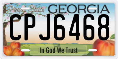 GA license plate CPJ6468