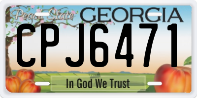 GA license plate CPJ6471