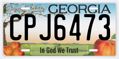 GA license plate CPJ6473