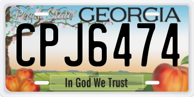 GA license plate CPJ6474