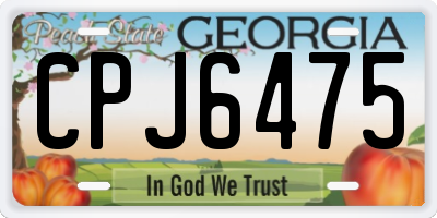 GA license plate CPJ6475