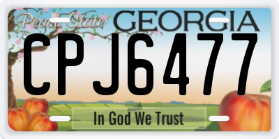GA license plate CPJ6477
