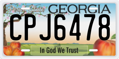 GA license plate CPJ6478