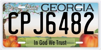 GA license plate CPJ6482