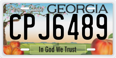 GA license plate CPJ6489