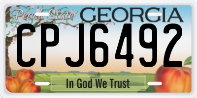 GA license plate CPJ6492
