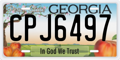 GA license plate CPJ6497