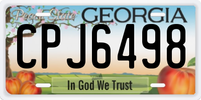 GA license plate CPJ6498