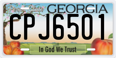 GA license plate CPJ6501