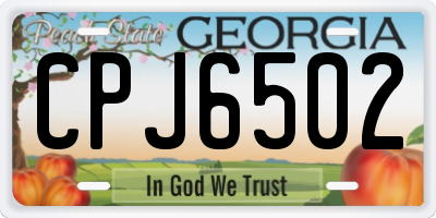 GA license plate CPJ6502