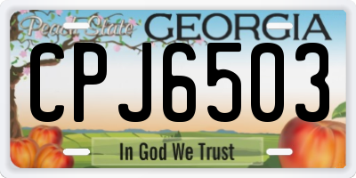 GA license plate CPJ6503