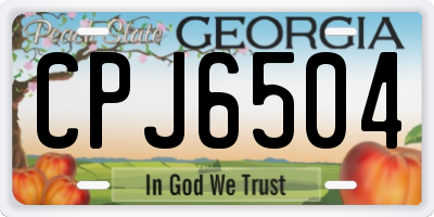 GA license plate CPJ6504