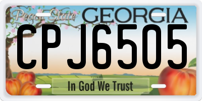 GA license plate CPJ6505