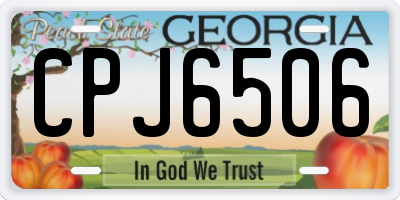 GA license plate CPJ6506