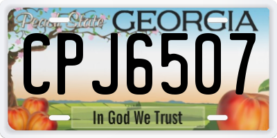 GA license plate CPJ6507