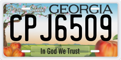 GA license plate CPJ6509