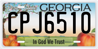 GA license plate CPJ6510