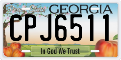 GA license plate CPJ6511