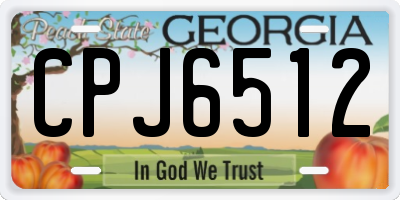 GA license plate CPJ6512