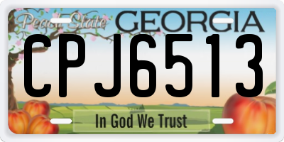 GA license plate CPJ6513