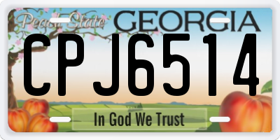 GA license plate CPJ6514