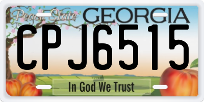 GA license plate CPJ6515