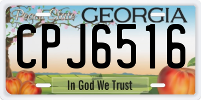 GA license plate CPJ6516