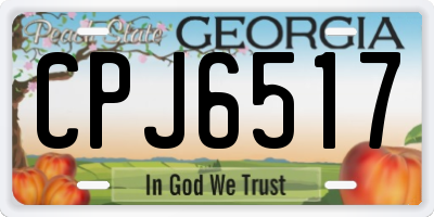 GA license plate CPJ6517