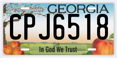 GA license plate CPJ6518
