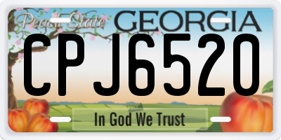 GA license plate CPJ6520