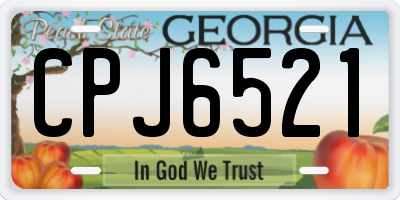 GA license plate CPJ6521